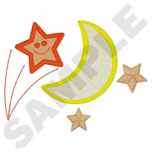Picture of Moon & Stars Machine Embroidery Design