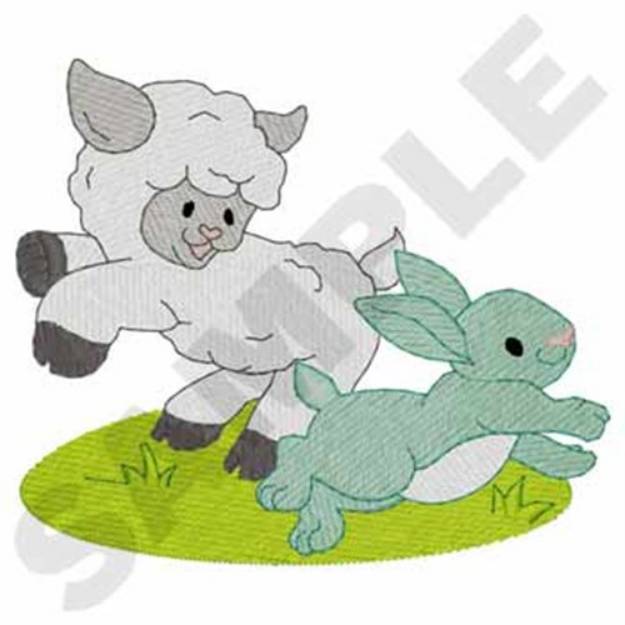 Picture of Lamb And Bunny Machine Embroidery Design