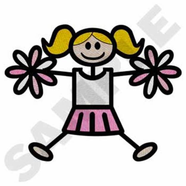 Picture of Stick Cheerleader Machine Embroidery Design