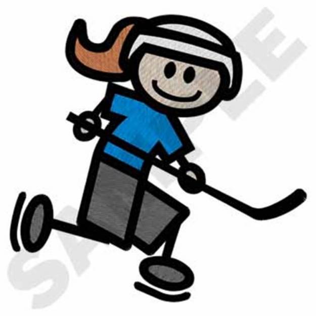 Picture of Stick Hockey Girl Machine Embroidery Design