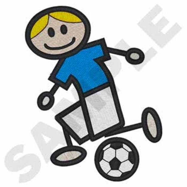 Picture of Stick Soccer Boy Machine Embroidery Design