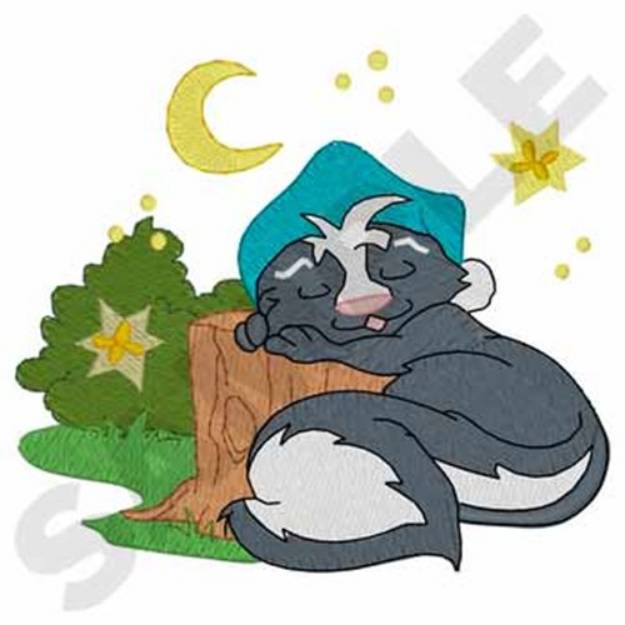 Picture of Sleepytime Skunk Machine Embroidery Design