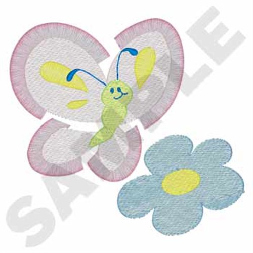 3D Fringe Butterfly Machine Embroidery Design