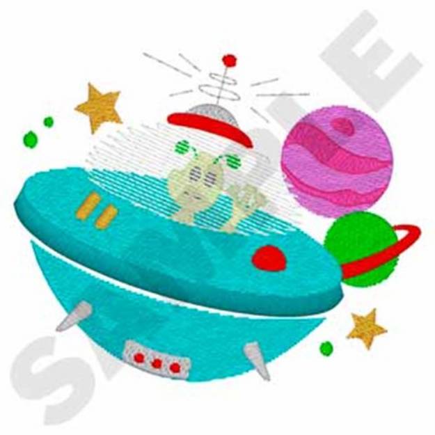 Picture of 3D Fringe Spaceship Machine Embroidery Design