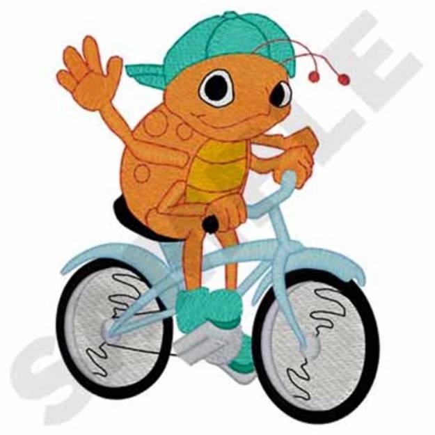 Picture of Bug Riding Bike Machine Embroidery Design
