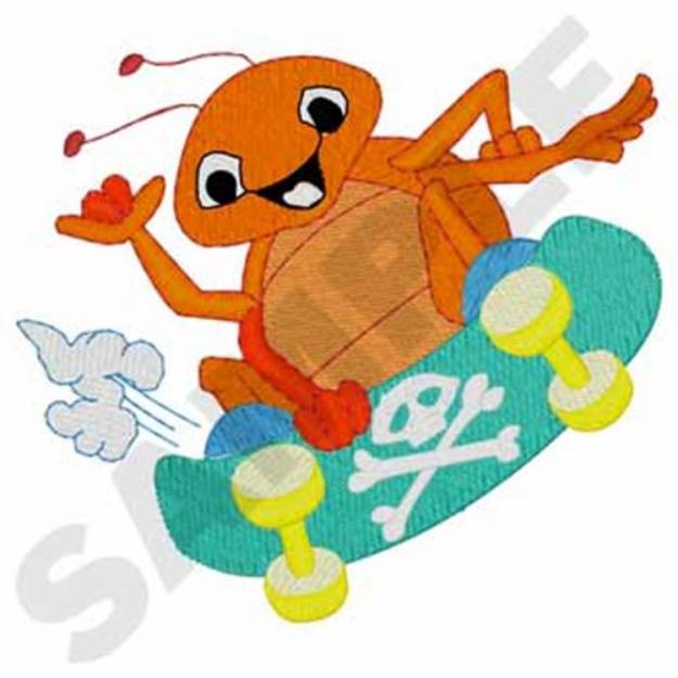 Picture of Skateboarding Bug Machine Embroidery Design