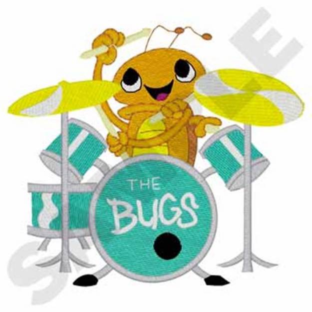 Picture of Drummer Bug Machine Embroidery Design