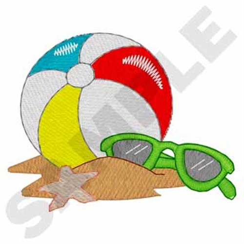 Beach Ball Machine Embroidery Design