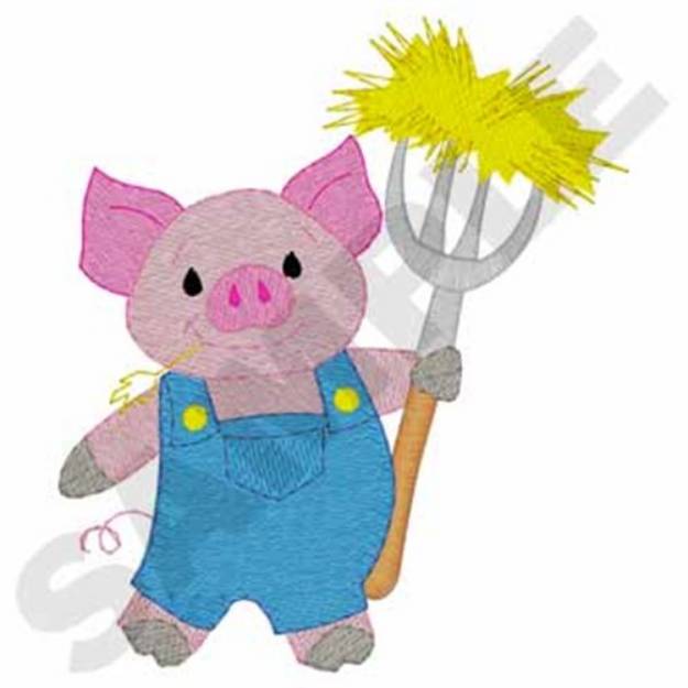 Picture of Farmer Pig Machine Embroidery Design