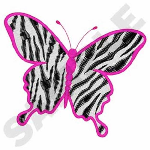 Picture of Zebra Print Butterfly Machine Embroidery Design