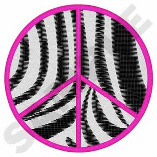 Picture of Zebra Peace Sign Machine Embroidery Design