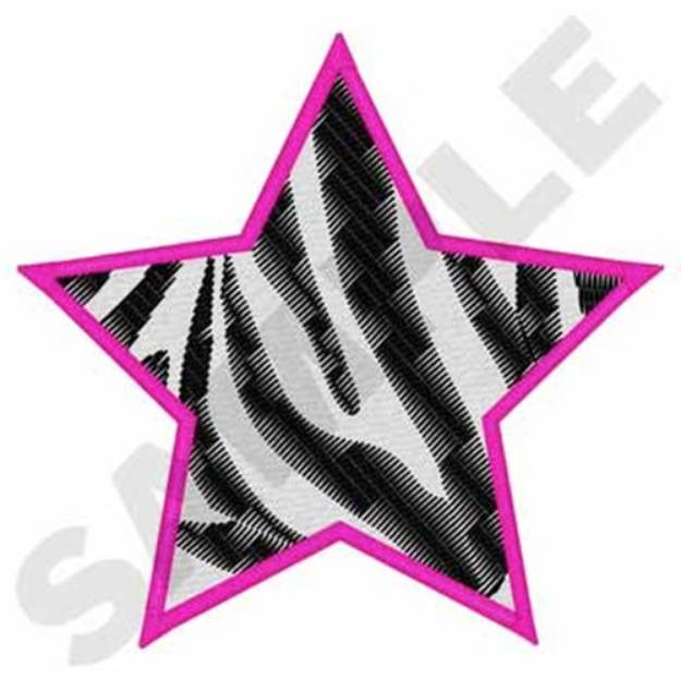 Picture of Zebra Print Star Machine Embroidery Design