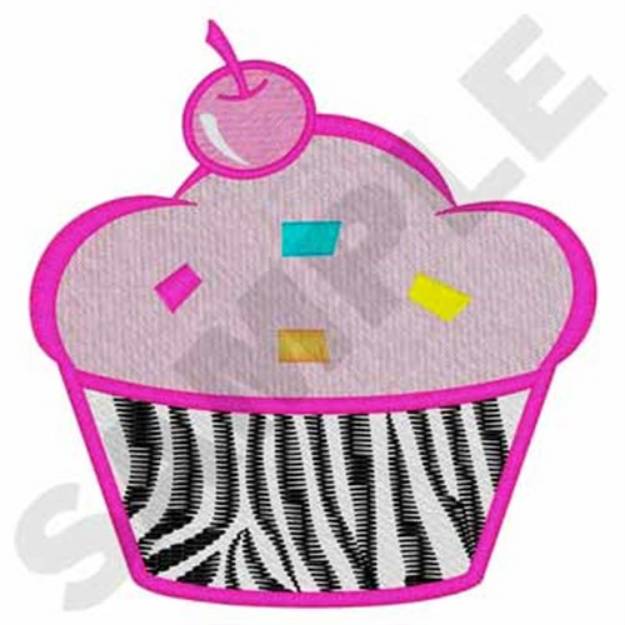 Picture of Zebra Print Cupcake Machine Embroidery Design