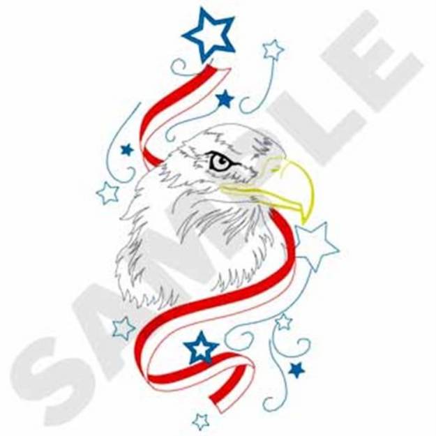 Picture of Patriotic Eagle Outline Machine Embroidery Design