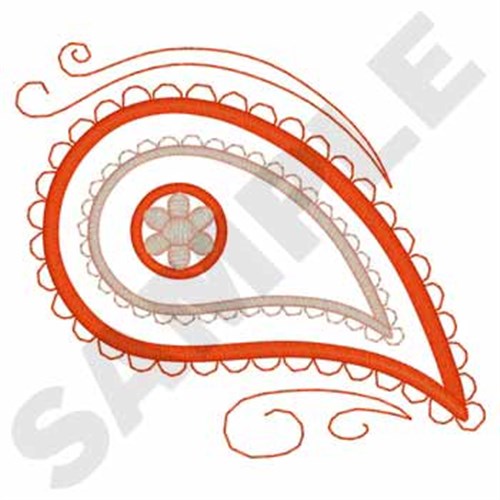 Paisley Outline Machine Embroidery Design