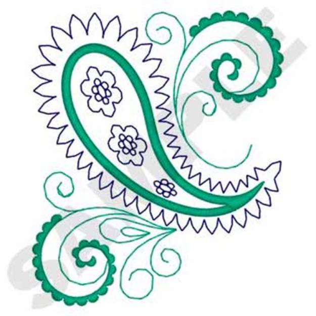 Picture of Paisley Outline Machine Embroidery Design