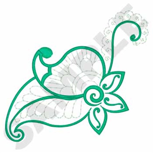 Paisley Outline Machine Embroidery Design