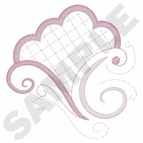 Floral Scroll Outline Machine Embroidery Design