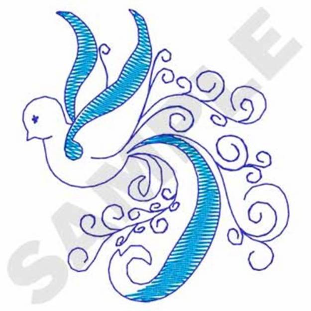 Picture of Bird Scroll Outline Machine Embroidery Design
