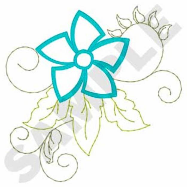 Picture of Floral Scroll Outlien Machine Embroidery Design