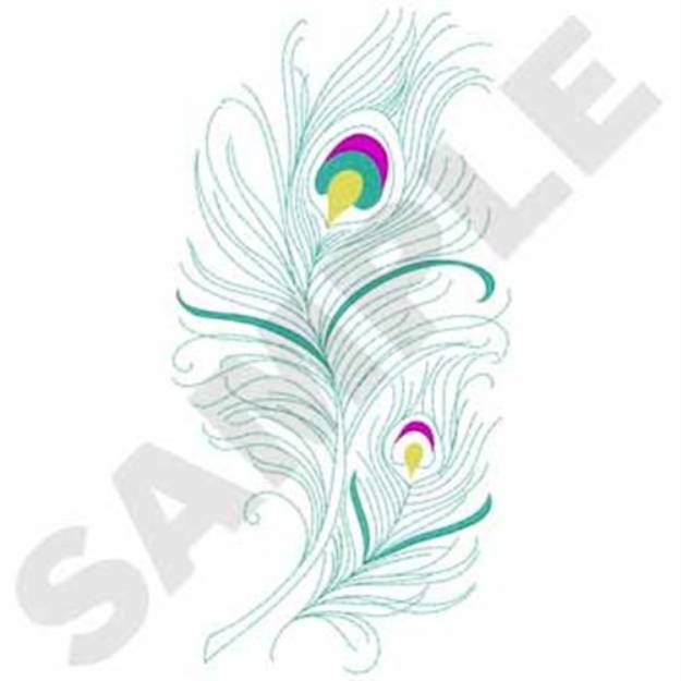 Picture of Peacock Feather Scroll Machine Embroidery Design