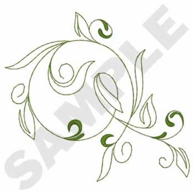 Picture of Leaf Scroll Outline Machine Embroidery Design