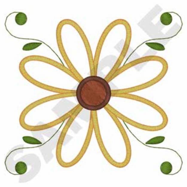 Picture of Sunflower Scroll Outline Machine Embroidery Design