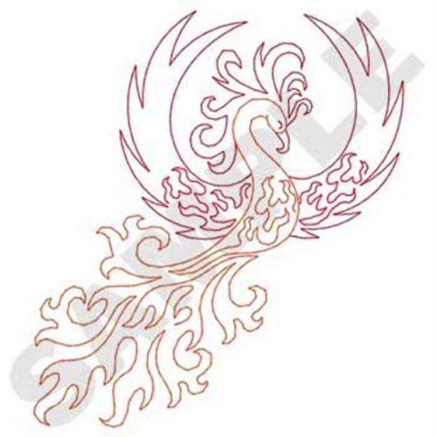 Picture of Phoenix Scroll Outline Machine Embroidery Design