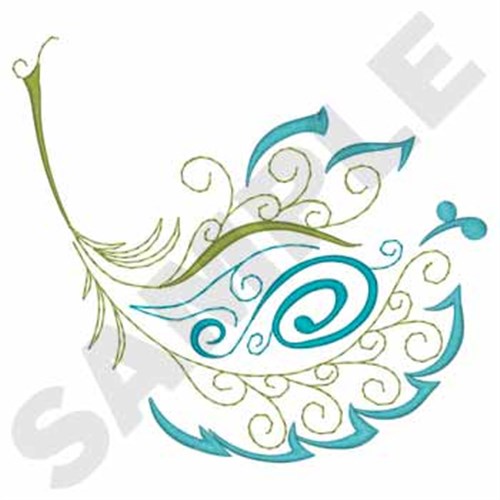 Feather Scroll Machine Embroidery Design