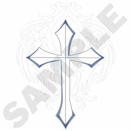 Cross Outline Machine Embroidery Design