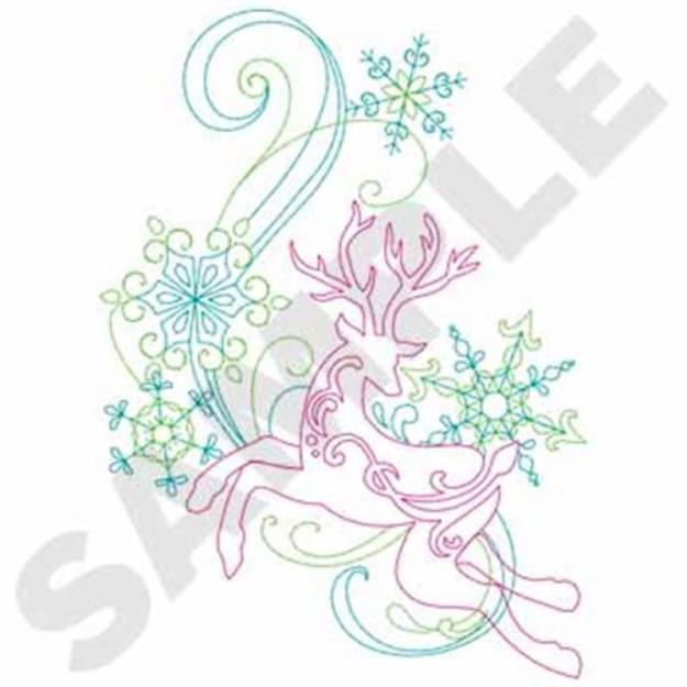 Picture of Winter Deer Outline Machine Embroidery Design