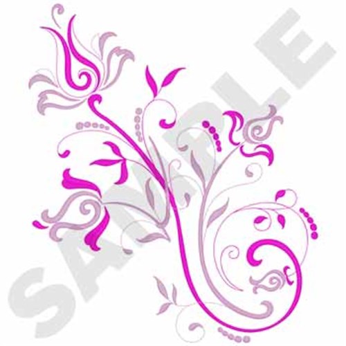 Flower Scroll Outline Machine Embroidery Design