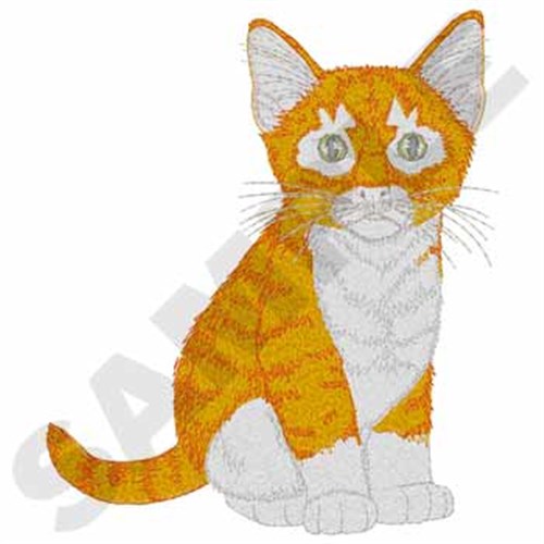 Orange Tabby Kitten Machine Embroidery Design