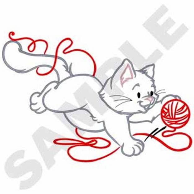 Picture of Kitten Outline Machine Embroidery Design