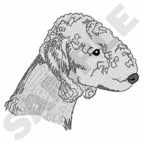 Bedlington Terrier Head Machine Embroidery Design