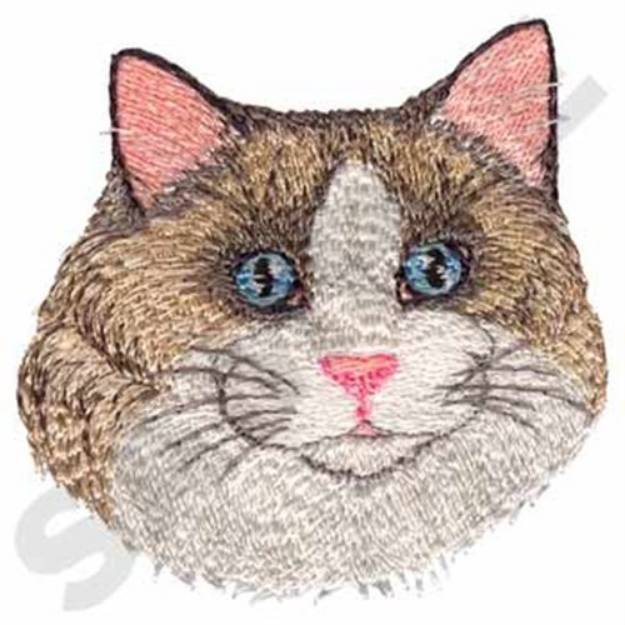 Picture of Ragdoll Cat Face Machine Embroidery Design