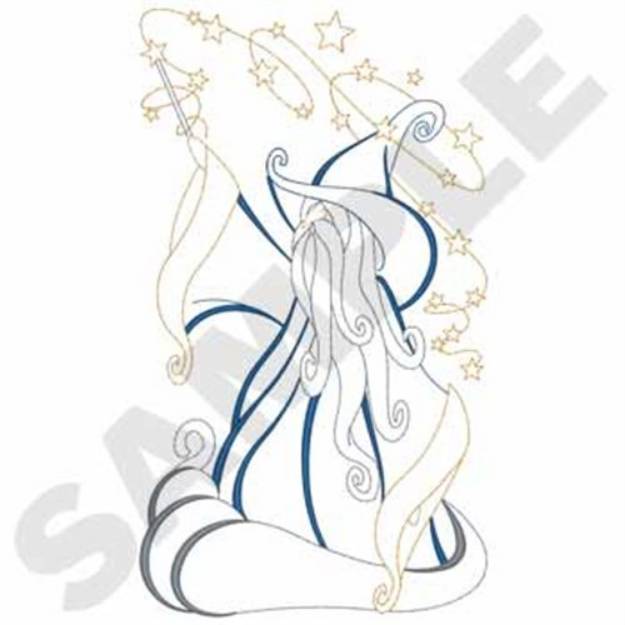 Picture of Wizard Outline Machine Embroidery Design