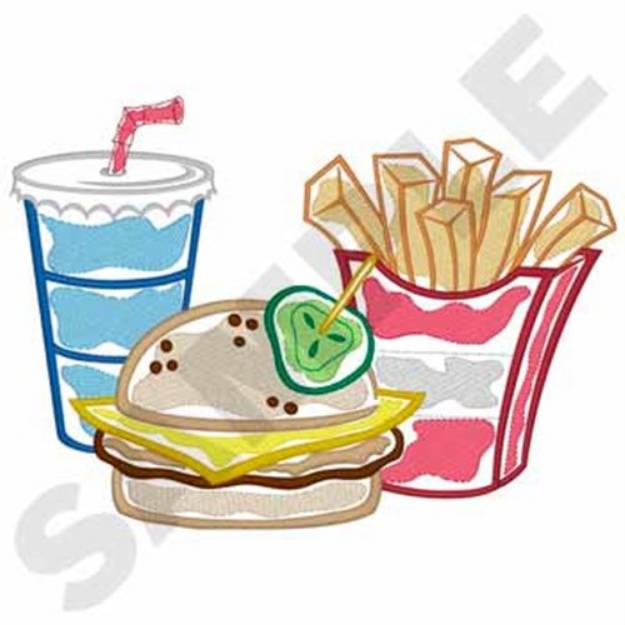 Picture of Burger & Fries Machine Embroidery Design