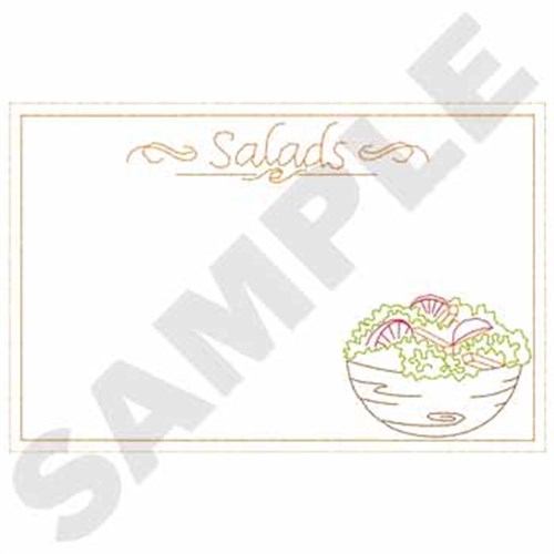 Salad Recipe Machine Embroidery Design