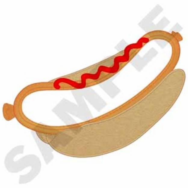Picture of Hot Dog Applique Machine Embroidery Design