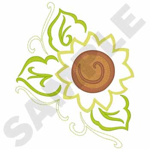 Sunflower Fringe Machine Embroidery Design