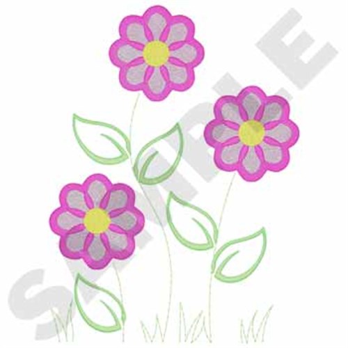 Purple Fringe Flowers Machine Embroidery Design