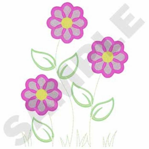 Picture of Purple Fringe Flowers Machine Embroidery Design