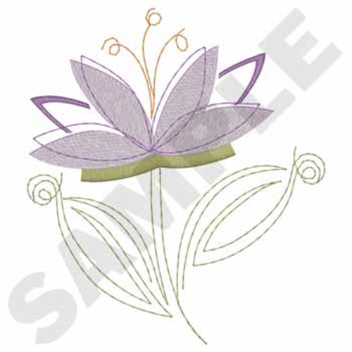 Lotus Flower Fringe Machine Embroidery Design