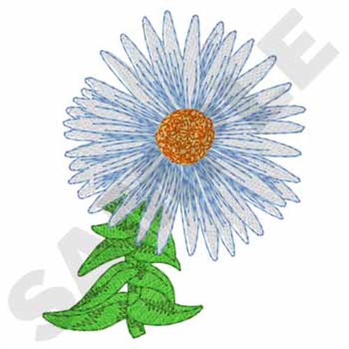 Blue Aster Machine Embroidery Design
