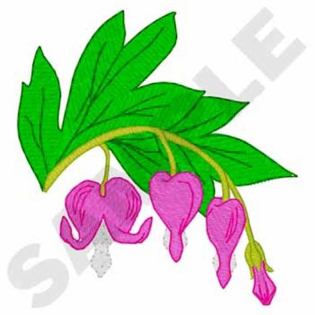 Picture of Bleeding Heart Flowers Machine Embroidery Design