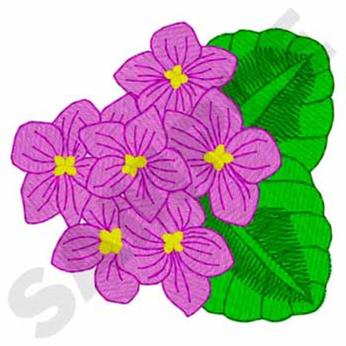 African Violet Machine Embroidery Design