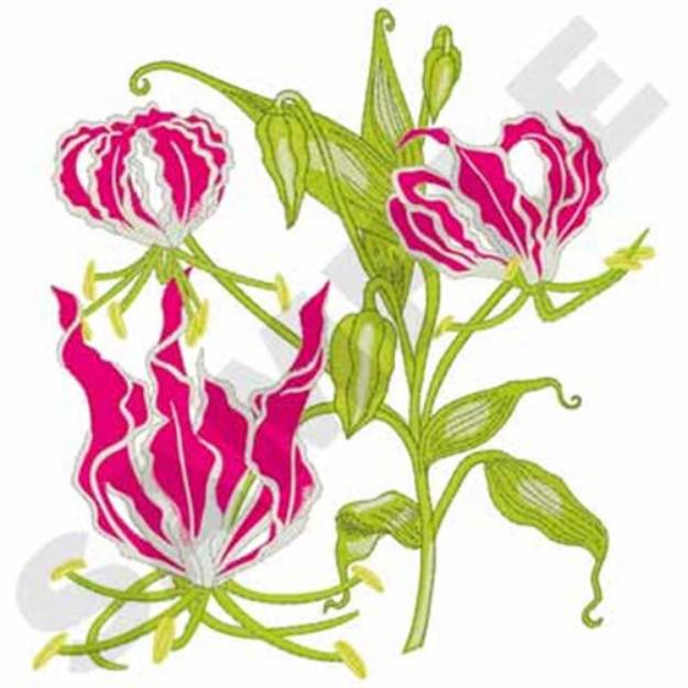 Picture of Gloriosa Lily Machine Embroidery Design