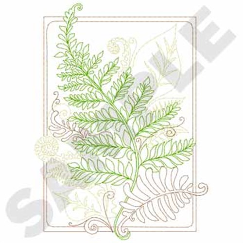 Fern Leaves Outline Machine Embroidery Design