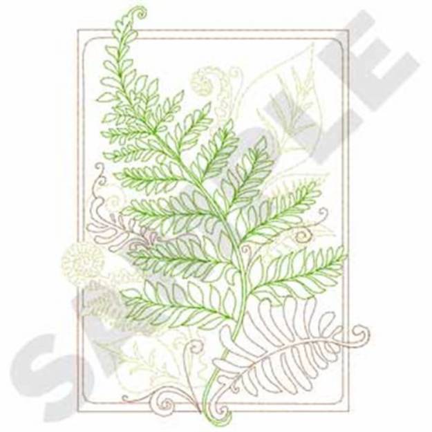 Picture of Fern Leaves Outline Machine Embroidery Design